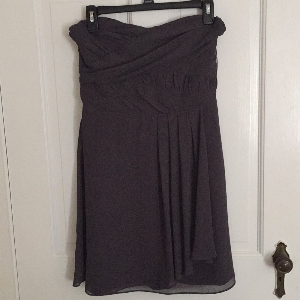 Grey dress, strapless